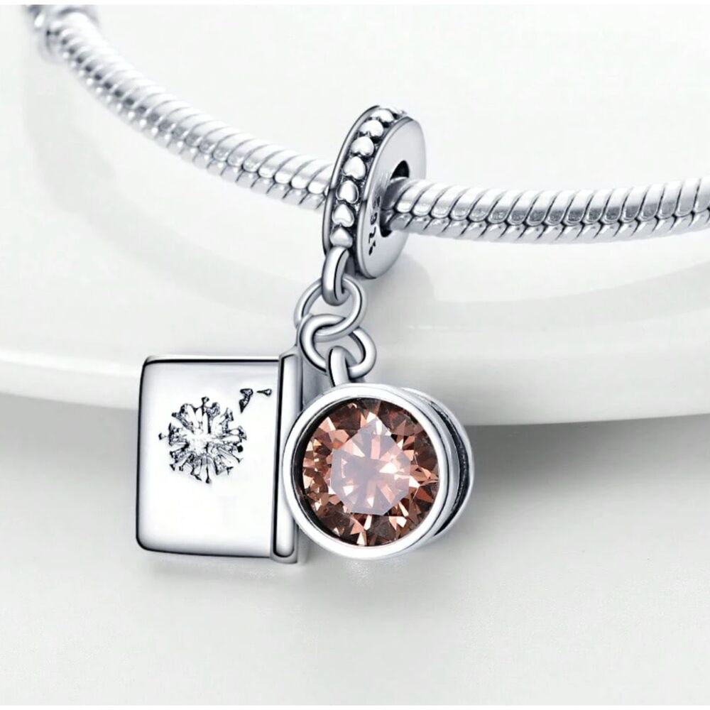 NWOT Coffee & Book S925 Silver Pandora FIT Dangle Charm - Picture 2 of 10